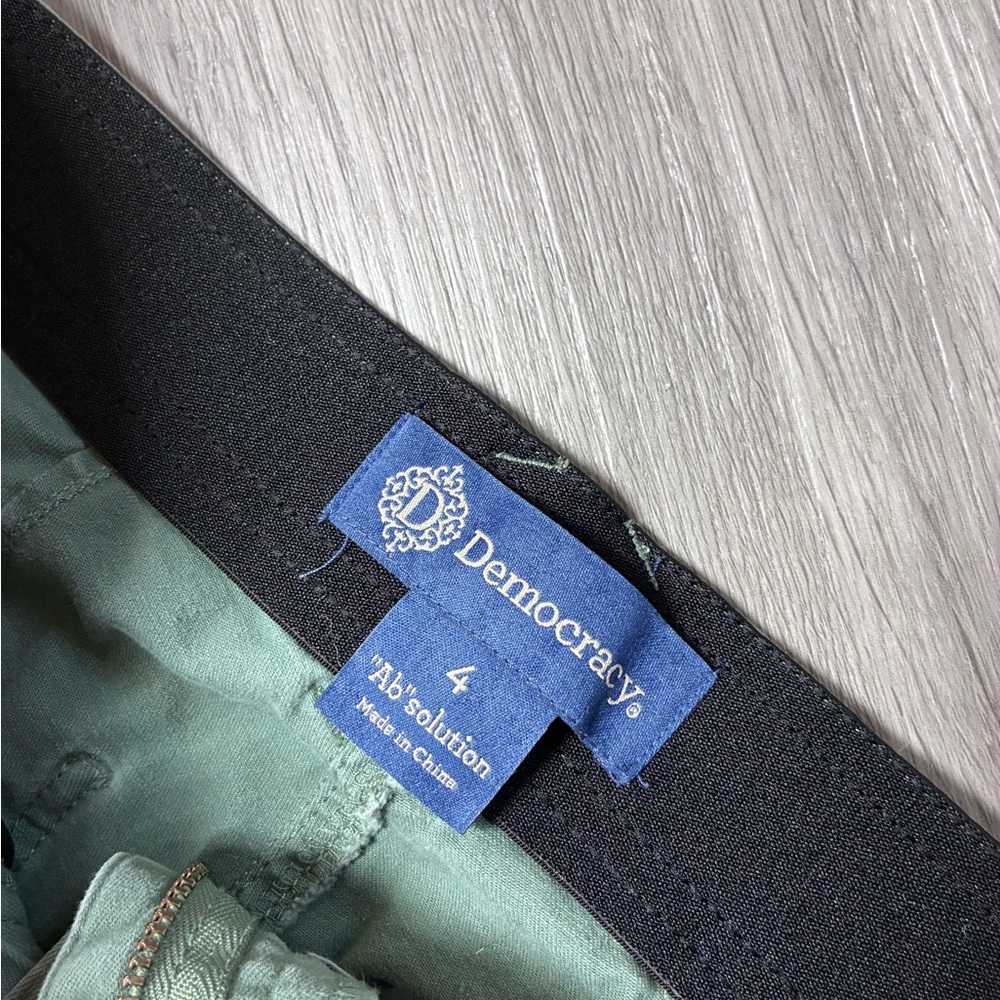 Democracy Sage Green Straight-Leg Utility Pants - Picture 3 of 5